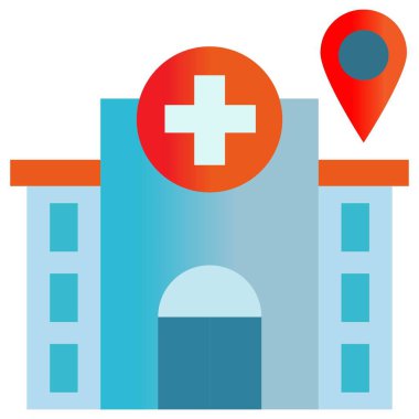 Hastane. Web simgesi basit illüstrasyon