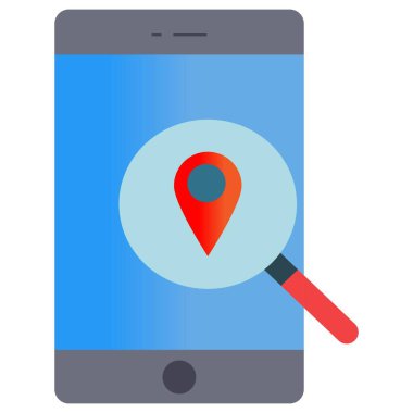 GPS navigasyon vektör simgesine sahip cep telefonu