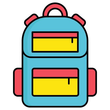 Sırt çantası. Web simgesi basit illüstrasyon