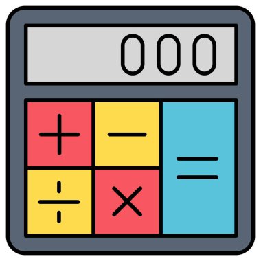 Hesap makinesi. Web simgesi basit illüstrasyon