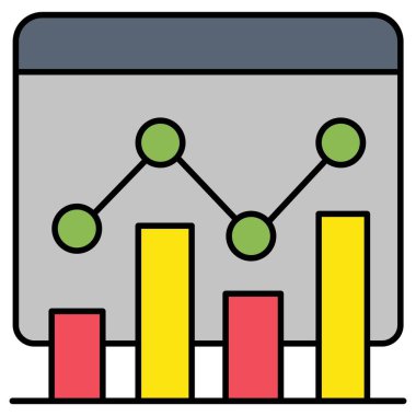 Analizler. Web simgesi basit illüstrasyon