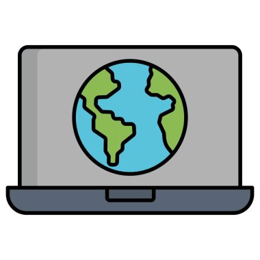 Bilgisayar. Web simgesi basit illüstrasyon