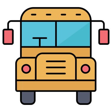 Otobüs. Web simgesi basit illüstrasyon