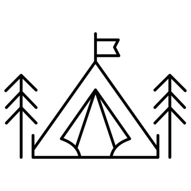 camping tent icon. outline illustration of tourist vector icons for web