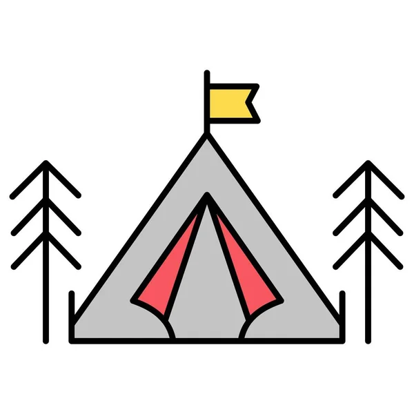 camping tent icon. outline illustration of tourist vector icons for web