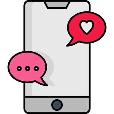 Mobile phone with speech bubble illustration design