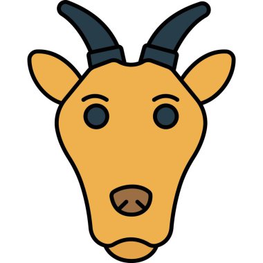 cute cartoon goat head, vector illustration