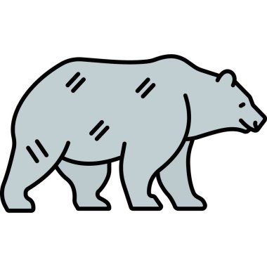 polar bear icon in cartoon style isolated on white background