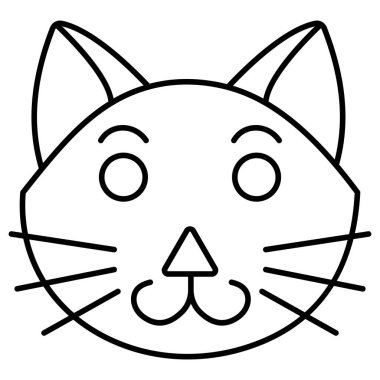 cat face icon. outline illustration of cute dog vector icons for web