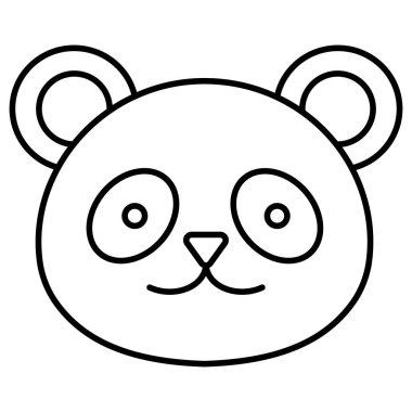 Şirin panda surat ikon vektör çizimi