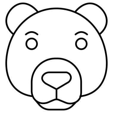 Ayı Surat. Basit illüstrasyon