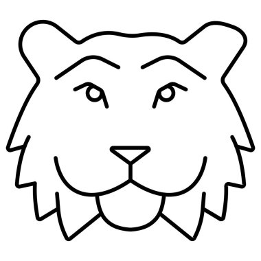 aslan başı ikon vektör illüstrasyonu