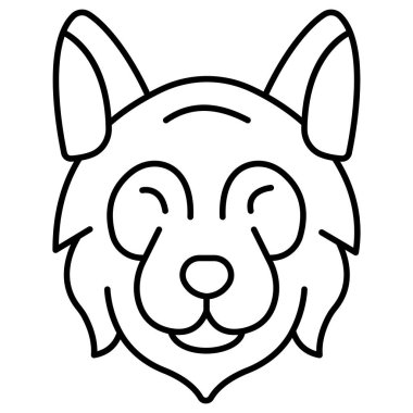 Şirin köpek yüzü, vektör illüstrasyonu