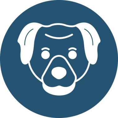 Köpek yüz simgesinin vektör illüstrasyonu