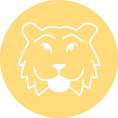 Aslan. Web simgesi basit illüstrasyon