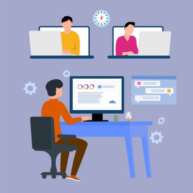 Online web development meeting Illustration