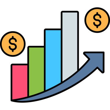 finansal büyüme grafik vektörü çizimi