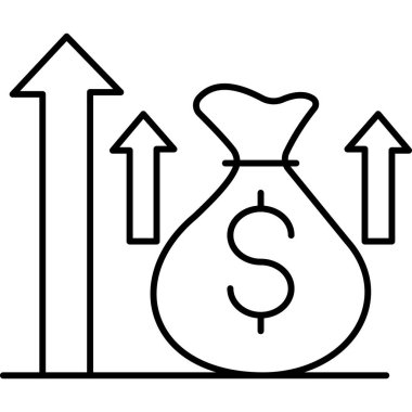 growth and money icon, vector illustration
