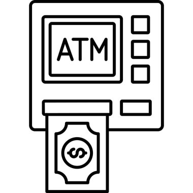 ATM 'de. Web simgesi basit illüstrasyon