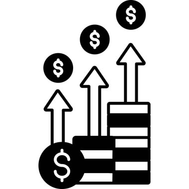 growth graph with dollar symbol vector illustration