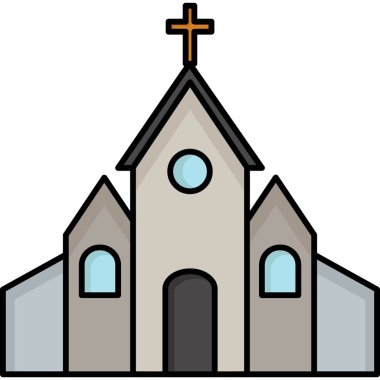 orthodox church icon in cartoon style isolated vector illustration