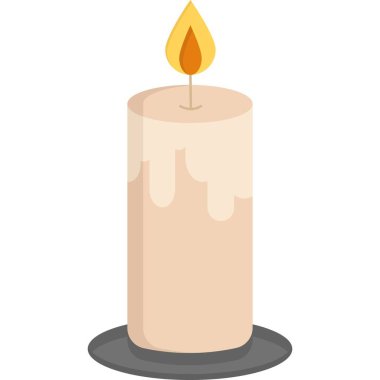 Mum simgesi. Beyaz arkaplanda izole edilmiş web tasarımı için mum yakma ikonlarının izometriği