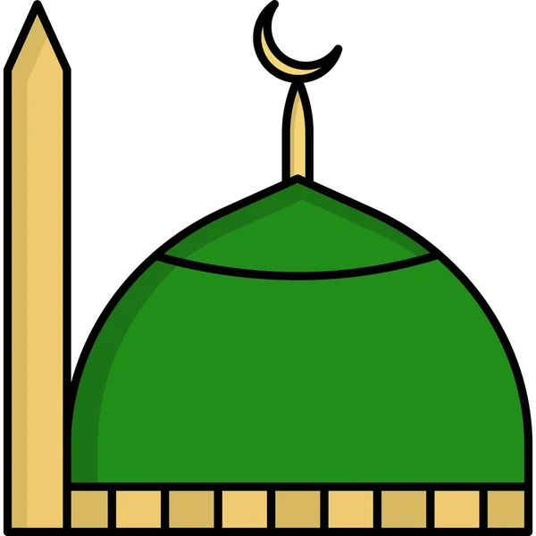 Ilustración Una Mezquita Con Una Linterna —  Fotos de Stock