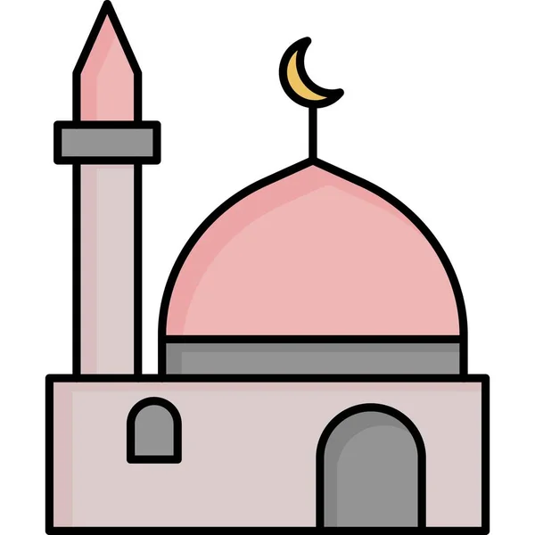Mezquita Icono Web Ilustración Simple — Foto de Stock