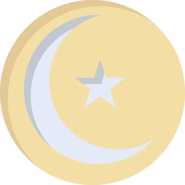 Ícone Estrela Lua Ilustração Simples Projeto Crescente Vetor Sol — Fotografia de Stock