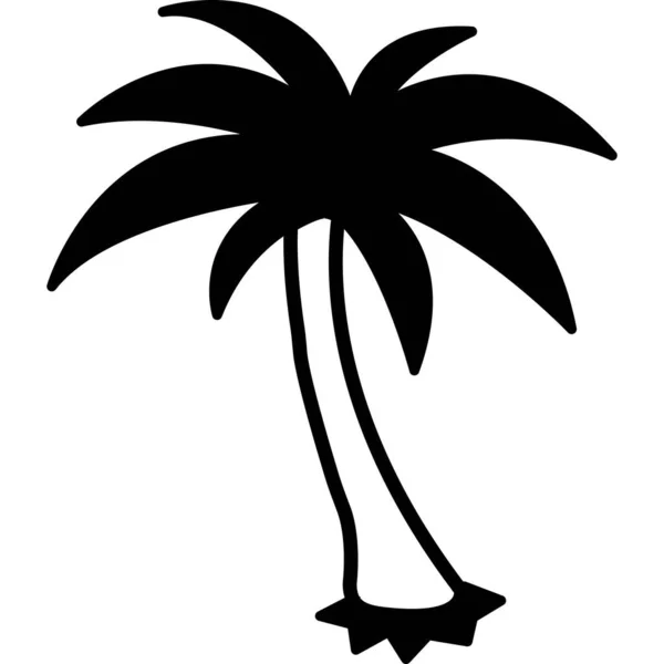 Palm Tree Silhouette Vector Icon — Stock fotografie