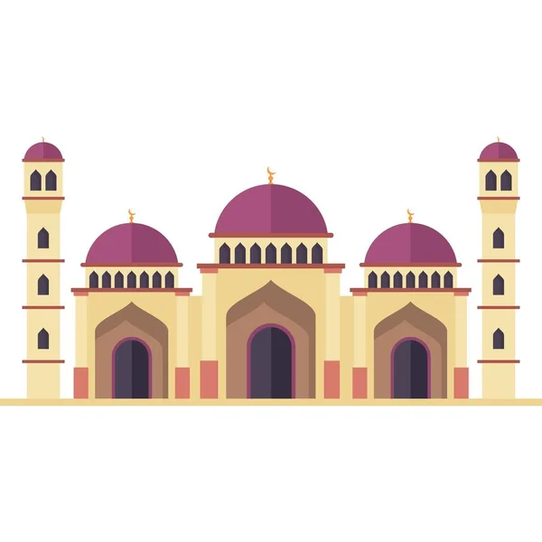 Mesquita Islâmica Com Bandeira Árabe Ilustração Vetorial —  Vetores de Stock
