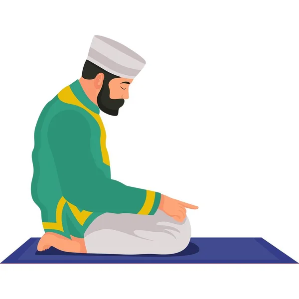 Muslim Άνθρωπος Τσάντα Προσευχή Διάνυσμα Εικονογράφηση Σχεδιασμό — Διανυσματικό Αρχείο