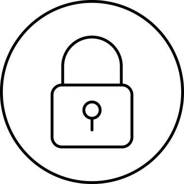 Kilit. Web simgesi basit illüstrasyon