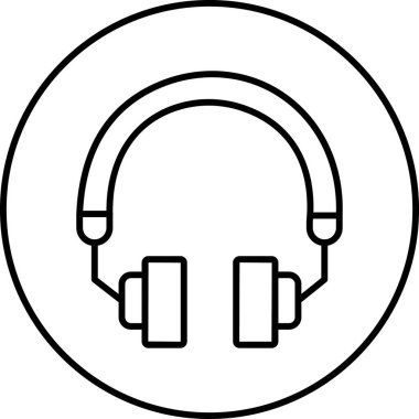 Bir kulaklık simgesinin vektör illüstrasyonu