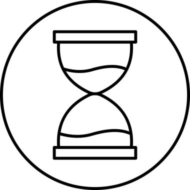 Kum saati simgesi, vektör illüstrasyonu