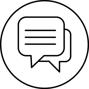 Sohbet balonu simgesi, vektör illüstrasyonu