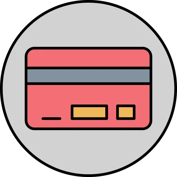 Plochá Ikona Kreditní Karty Vektorová Ilustrace — Stockový vektor