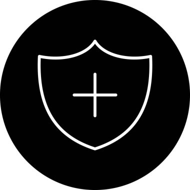 Kalkan simgesinin vektör illüstrasyonu