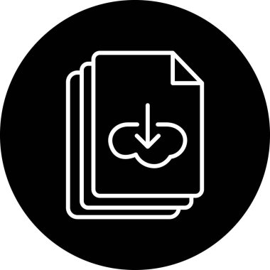 İndirme simgesinin vektör illüstrasyonu