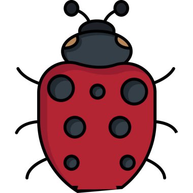 Uğur böceği. Web simgesi basit illüstrasyon