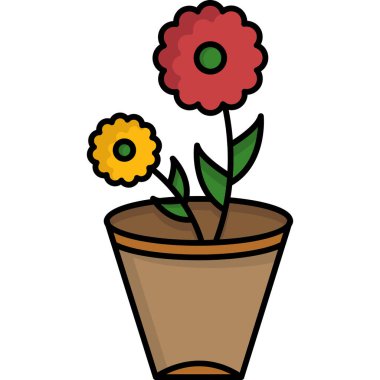 Çiçek saksısı vektör çizimi