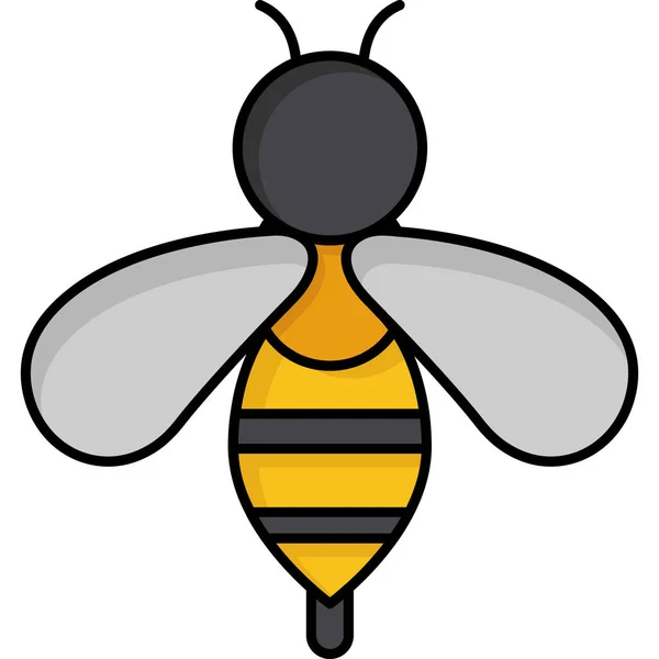 Ilustrace Včely Bílém Pozadí — Stockový vektor