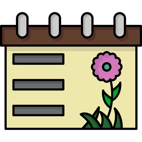 Calendario Icono Web Ilustración Simple — Vector de stock