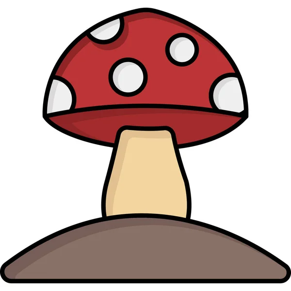 Mushroom Icon Cartoon Illustration Amanita Vector Icons Web — Stock Vector