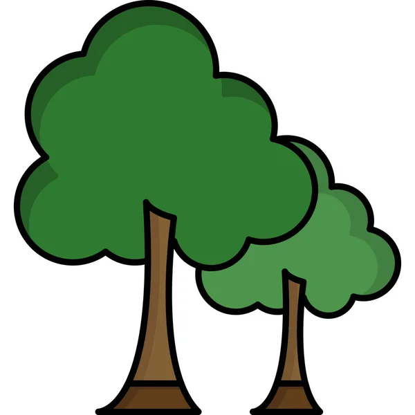 Zelený Strom Webová Ikona — Stockový vektor