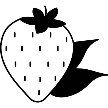 Çilekli. Web simgesi basit illüstrasyon