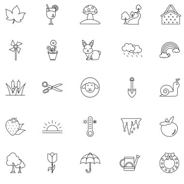 Kolayca düzenleyebilen veya düzenleyebilen Bahar Simgesi Paketi