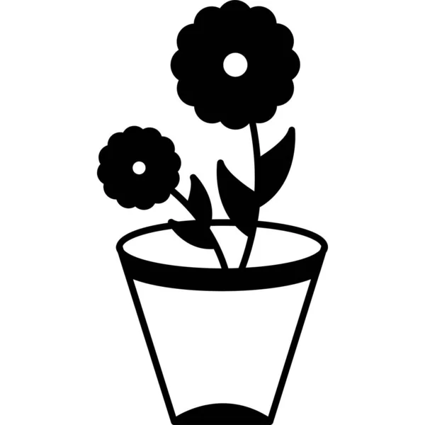 Flower Pot Icon Vector Illustration Graphic Design — Stock Vector