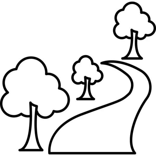 Векторная Иллюстрация Деревьев Деревьев Леса Природы Ландшафта Экологии Окружающей Среды — стоковый вектор