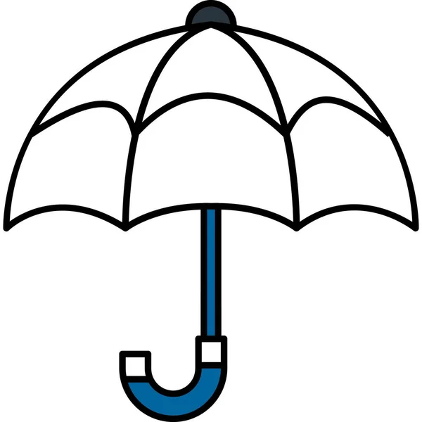 Paraplyvektor Tunn Linje Ikon — Stock vektor